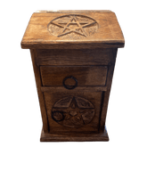 Load image into Gallery viewer, Wooden Pentacle Herb Chest - Witch Chest