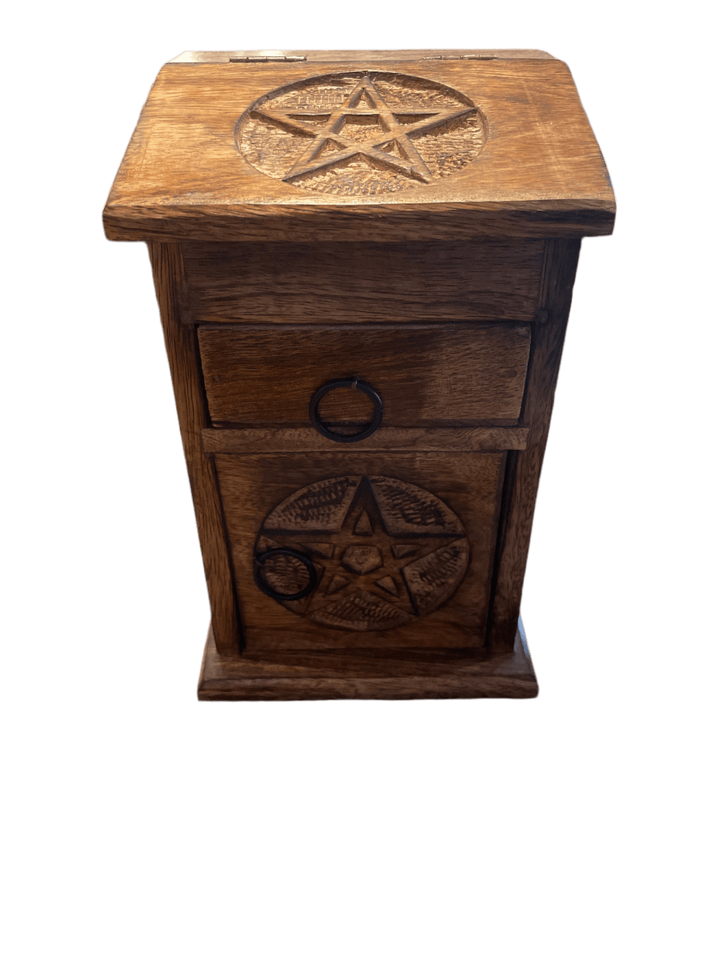 Wooden Pentacle Herb Chest - Witch Chest