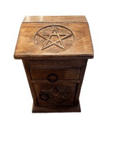 Load image into Gallery viewer, Wooden Pentacle Herb Chest - Witch Chest