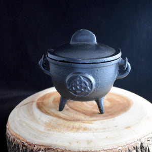 Triquetra Cast Iron Cauldron - Witch Chest