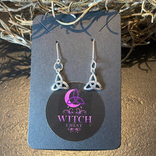 Load image into Gallery viewer, Triquetra Threader Earrings - Sterling Silver - Witch Chest